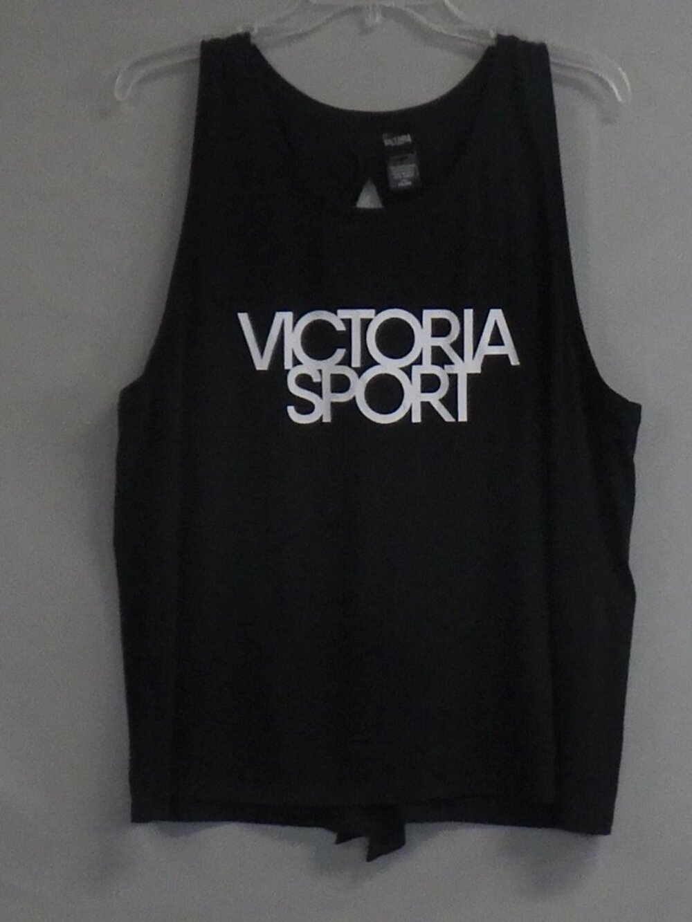 Victoria Secret Sport Double Keyhole Back Black Tank Top A635